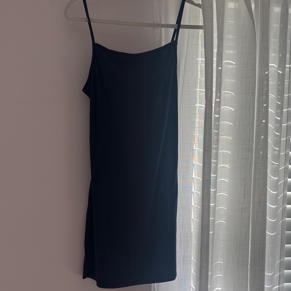 Navy Blue Spaghetti Strap Dress
